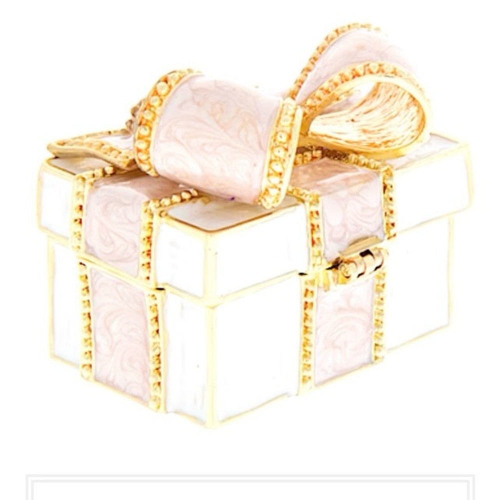 Trinket Box | Gift Box with Bow | Pink & White | Coconut Grove Galleria | LN